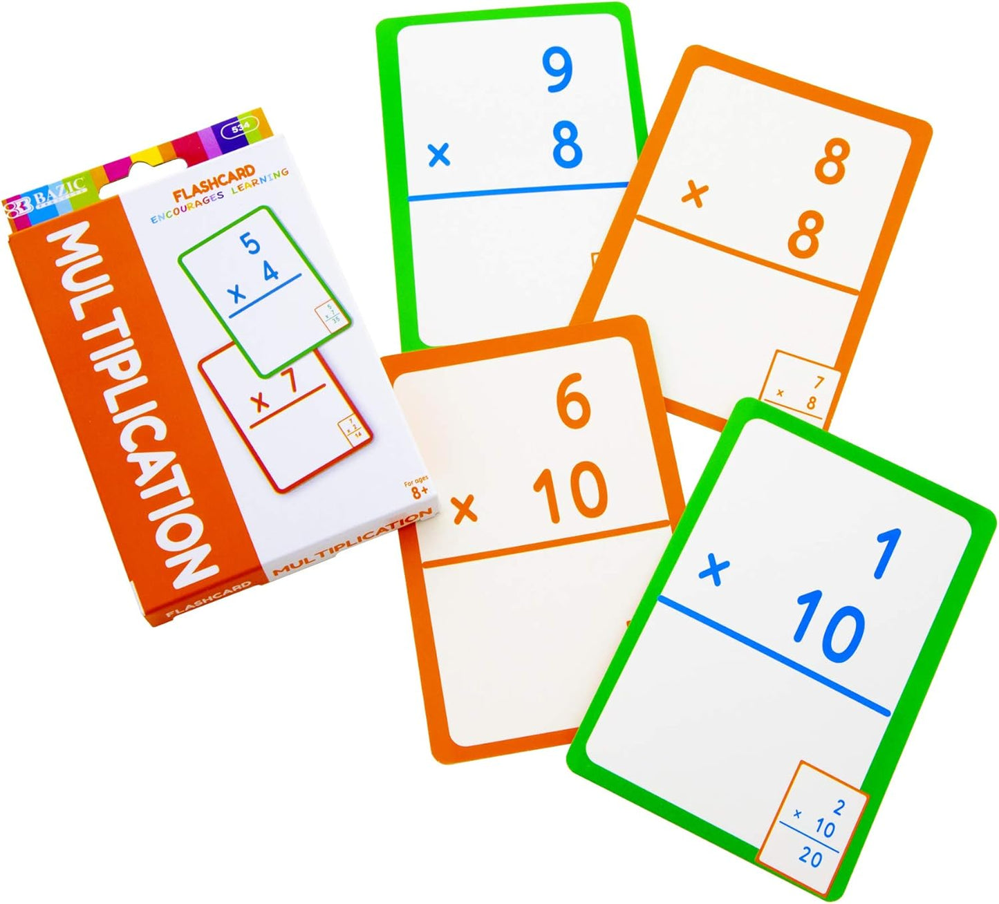 BAZIC Products Multiplication & Division Flash Cards, Educational Flash Cards for Kids, Math Flash Cards, Ideal for Math Learning Practice at Home or School, 36 Cards, 2-Pack