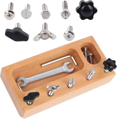MEROCO Montessori Screwdriver Board Set for Kids 2-5 Years, Wooden Educational Learning Sensory Nuts and Bolts for Toddlers, Preschool STEM Waldorf Gift