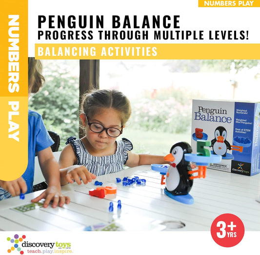Discovery Toys Penguin Balance | Kindergarten Balance Math Game | Balance Counting Toys | Learning Stem Montessori Toys Educational w/Penguin Scale, Cards, Balancing Numbers for Kids