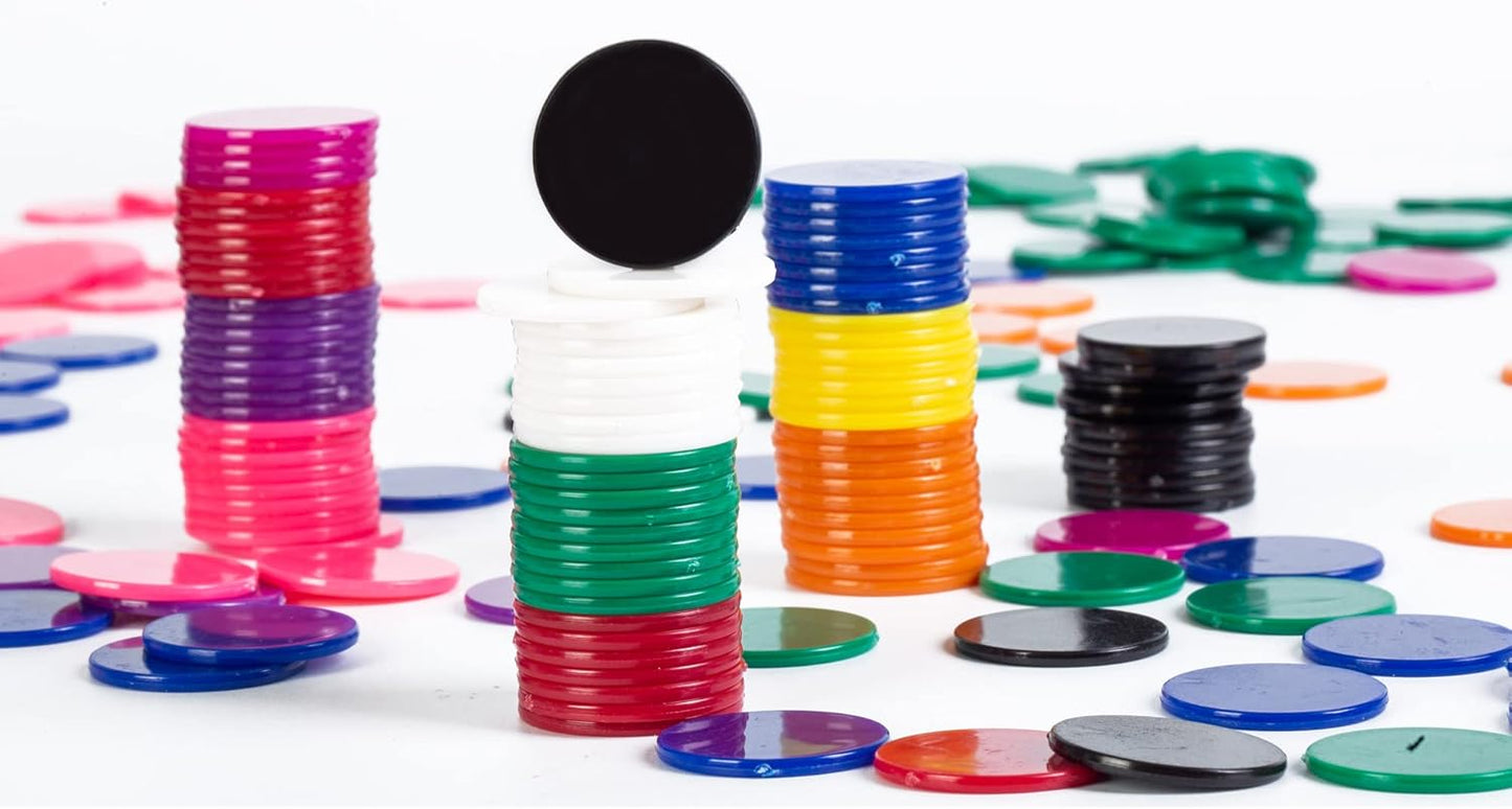 Smartdealspro 300pcs 1 Inch 10 Colors Opaque Plastic Learning Counters Counting Mini Poker Chips Game Tokens