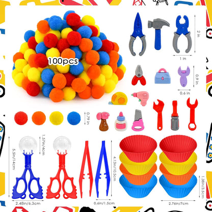 270 Pcs Numbers and Letters Sensory Bin Items Back to School Counting Sorting Sensory Bin Filler Fine Motor Numbers and Letters Geometric Figure Counts for Easter Spring Summer Sorting