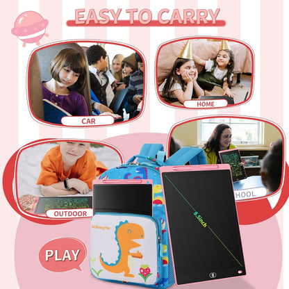 [2 Pack] Genialba LCD Writing Tablet 12-Inch Colorful Doodle Board, Toddler Learning Educational Toys Gifts for 3-8 Years Old Girls and Boys, Electronic Drawing Pad for Kids (Pink&Blue)