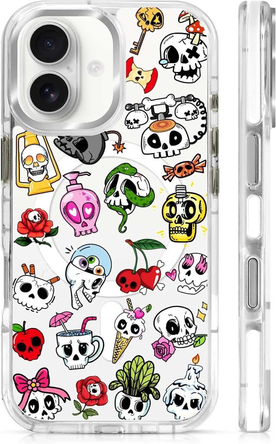 for iPhone 17 Pro Max Case [Compatible with Magsafe],Girls Women Clear Magnetic Case Silicone Shockproof Protective Cover with Pattern Colorful Motivational Letters