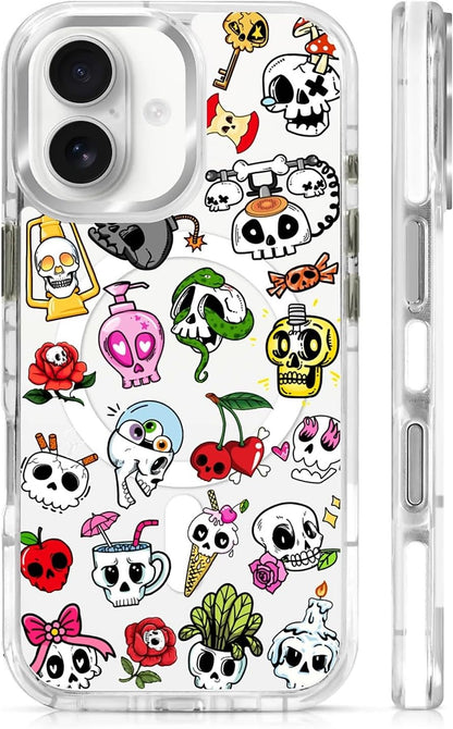 for iPhone 17 Pro Max Case [Compatible with Magsafe],Girls Women Clear Magnetic Case Silicone Shockproof Protective Cover with Pattern Colorful Motivational Letters