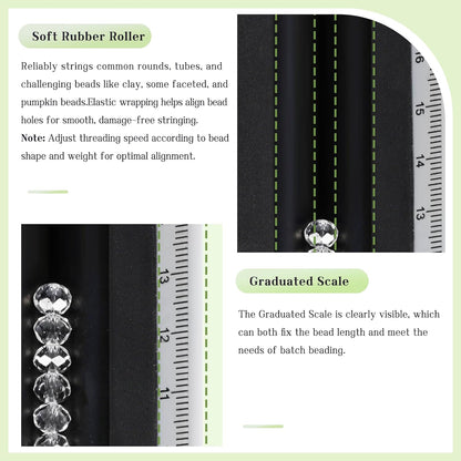 MSFULLSEA Electric Bead Spinner Bead String Machine with Graduated Scale for 3-17mm Round Clay Seed Barrel Faceted Pumpkin Tube Coated Beads Jewelry Making