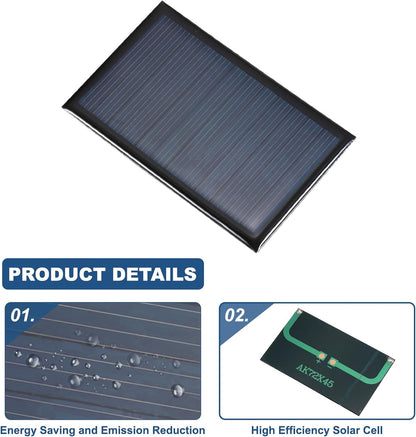 MECCANIXITY 10PCS 2V 0.08W 0.04A Mini Solar Panels for Solar Power, Small Solar Photovoltaic Cells Charge DIY Electric Toy Materials Solar System Kits, 1.57" x 1.57"