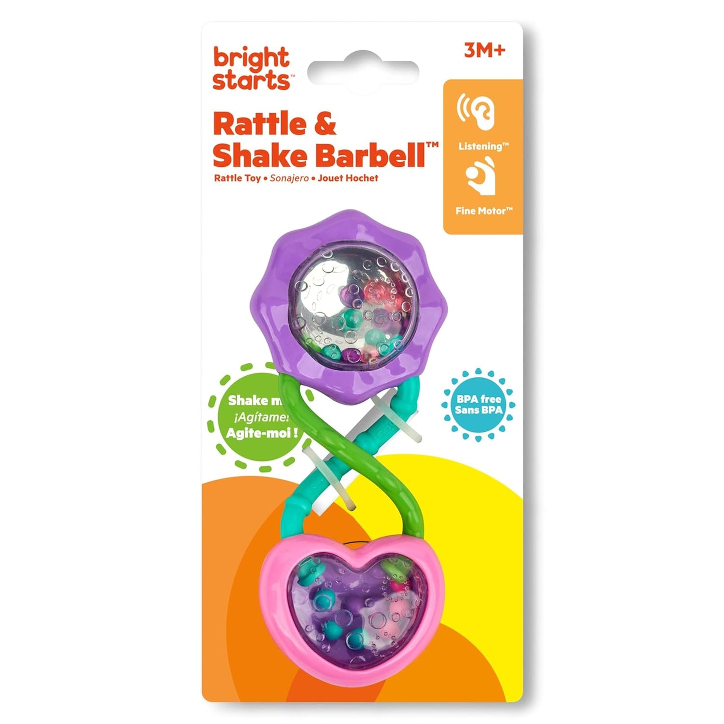 Bright Starts Soothers & Shakers 7pc Gift Set - BPA-Free Baby Rattles, Teethers and Stroller Toys, Unisex, Newborn+