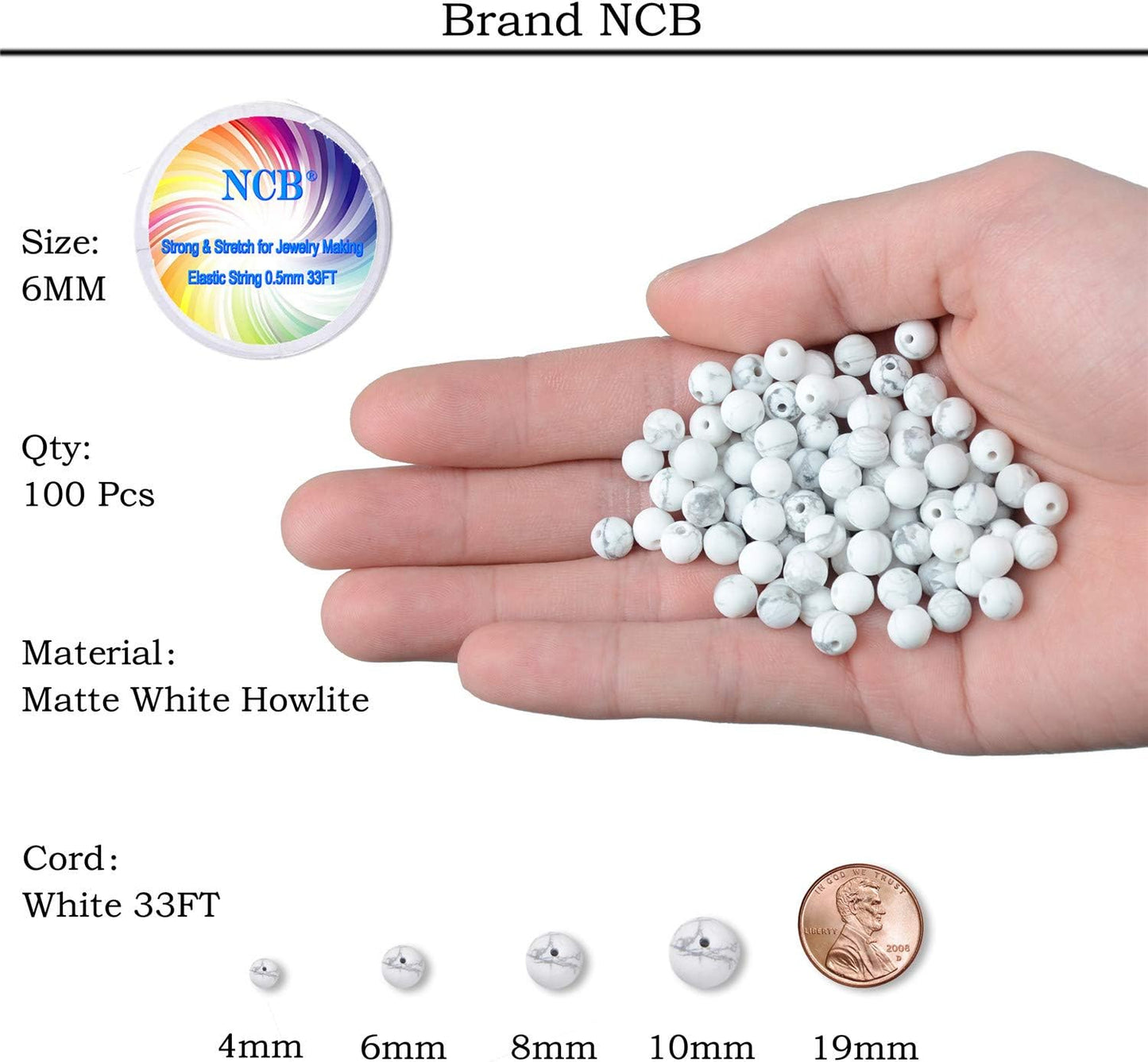 NCB 100pcs Original Natural Stone Beads Gemstone Round Loose Beads 6mm 8mm 10mm (Blue Aventurine, 6mm 100Beads) - Colors B