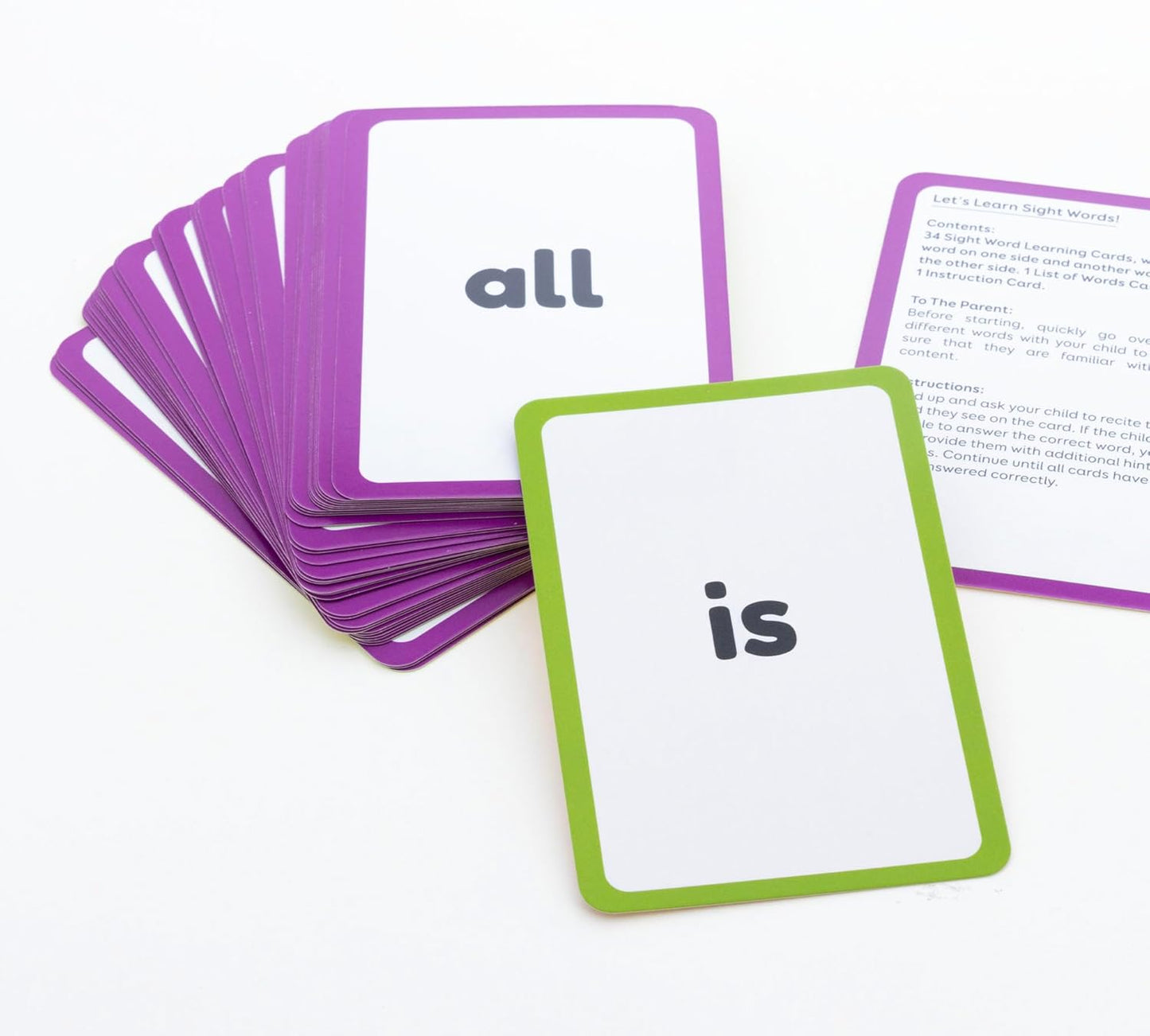 BAZIC Products Sight Words Flash Cards, Early Reading, Learn Recognize Words Vocabulary Cards, Flashcards Pre-K Kindergarten Preschool School Home (36/Pack), 72-Pack