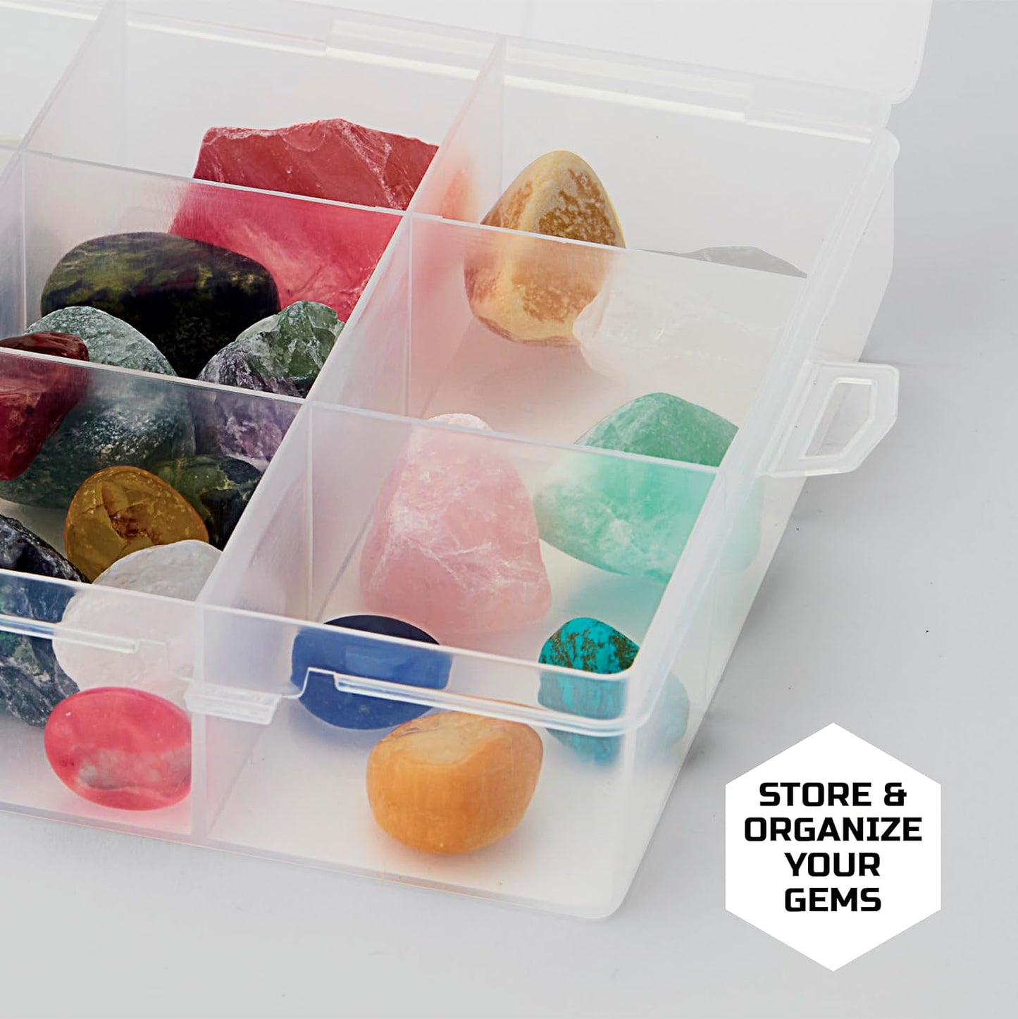 Discovery™ Rock Tumbler Deluxe Set – Stone Polishing Kit with Rocks, 4 Grits, Gem Case| STEM Science Project Kit for Kids & Beginners| Cool Toy for Boys & Girls Ages 8+