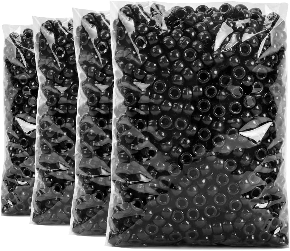 Praisebank 4000pcs Dark Green Pony Beads for Jewelry Making, Crafts, Hair Braids