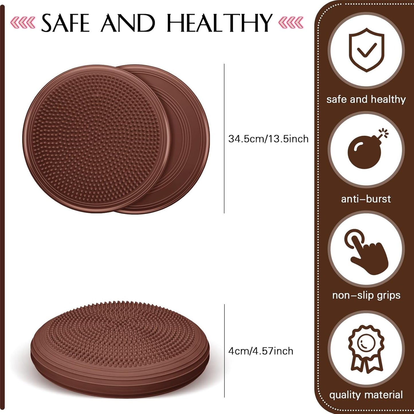Libima 4 Pcs Wiggle Seat Inflated Wobble Cushion for Sensory Kid 13 Inches Balance Disc Flexible Seating for Classroom Sensory Pad for Chair Wiggle Cushion