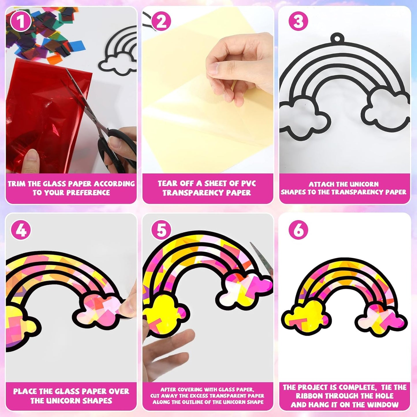32 Sets Outer Space Suncatchers Craft Kit DIY Window Stained Glass Effect Planet Astronaut Alien Paper Crafts Home School Classroom Decoration Kid Birthday Gift Creative Art Project Activity Game - Colors A