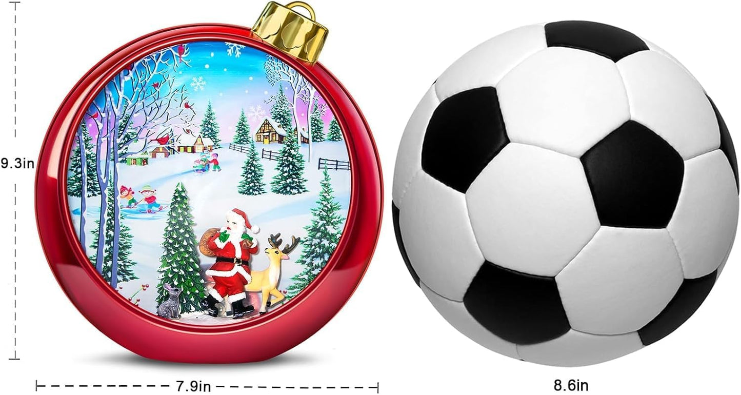 Large Christmas Santa Snow Globe Light up Lantern with 8 Songs, 8.7" Red Big Christmas Snow Globes for Kids Adults, 6H Timer & Dual Power, Snowglobes Christmas Decorations Indoor, Gifts for Women Men