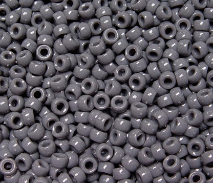 JOLLY STORE Crafts - Mini Pony Beads, Easy-to-Use Reusable Jewelry-Making/Bracelet Beads for Art, Craft Decorations & More, 6.5 x 4mm Beads, Crafted in The USA, Opaque Grey, 1000 pcs (Pack of 1)
