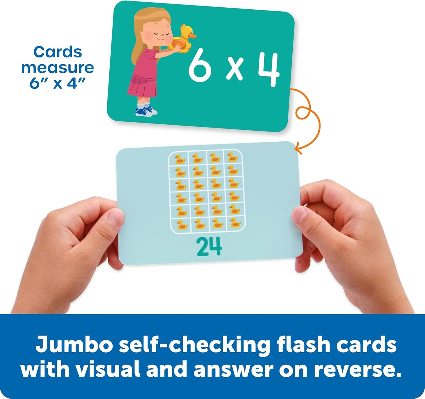 Learning Resources Jumbo Visual Multiplication Cards - Math Manipulatives, Montessori Activity, Back to School, Classroom Must Haves