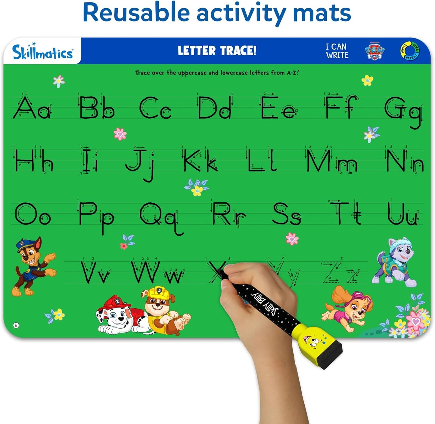 Skillmatics I Can Write PAW Patrol - Reusable Preschool Learning Activities, Educational Toy and Game, Back to School Supplies, Gifts for Students, Kids, Toddlers Ages 3, 4, 5, 6