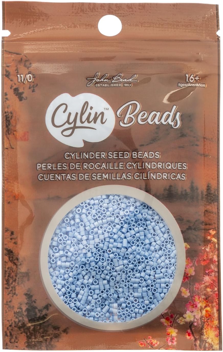 John Bead 25g Cylin Beads Opaque Turquoise Green 11/0 Glass Cylindrical Seed Beads for Jewelry Bracelets Necklaces Earrings Making Embroidery