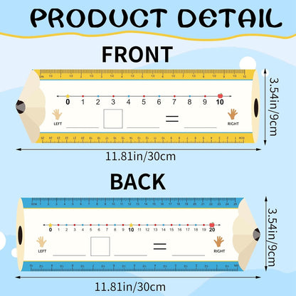 30Pcs Pencil Number Lines, Double Sided Number Lines for Students, 12x4Inch Erasable Number Line for Classroom Wall Home Teaching Supplies Must Haves