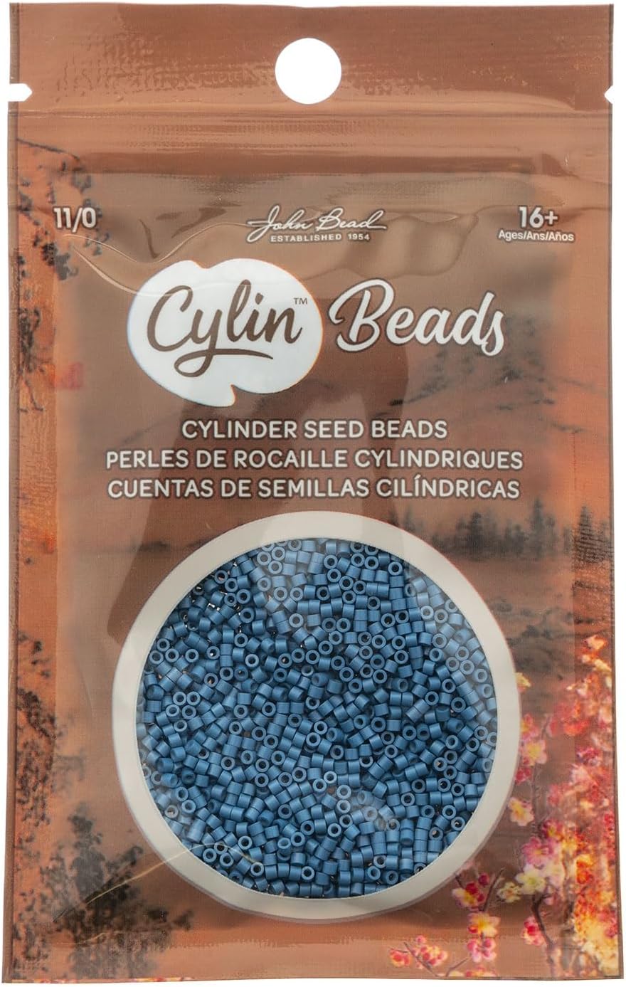 John Bead 25g Cylin Beads Opaque Turquoise Green 11/0 Glass Cylindrical Seed Beads for Jewelry Bracelets Necklaces Earrings Making Embroidery