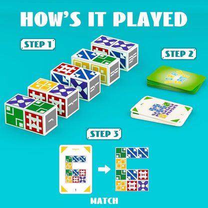 BBnote Family Matching Game for Kids & Adults, Block Puzzle Board Games for Boys & Girls Ages 6-8 8-12, 2+ Player Card Puzzles for Children 6+ Year Olds