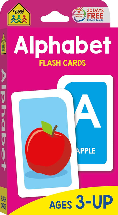School Zone Get Ready Flash Cards Alphabet & Numbers 1-100 2-Pack: 112 Cards, Preschool & Kindergarten Learning, ABC Letters, Phonics, Counting, Early Math Skills, Ages 3–6