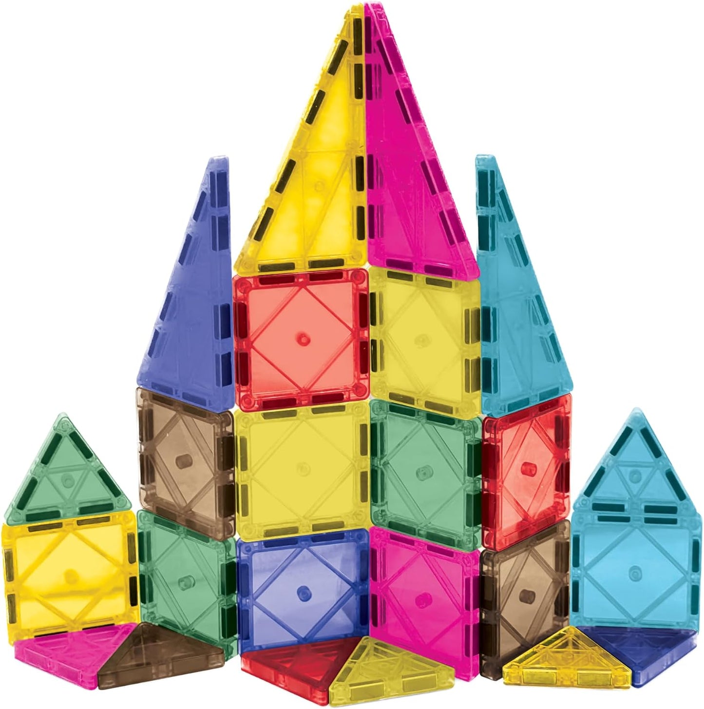 CreateOn Crayola Mini Magnetic PIP-Tiles, Building Set for Kids, Magnetic Building Toys for Kids, STEM Travel Toys for Boys and Girls Ages 3+, 24-Piece Set (Glitter)