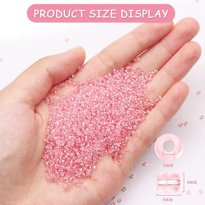 10100 Pcs Size 11/0 Glass Seed Beads, 2 mm Dark Green Small Mini Spacer Loose Pony Beads for Jewelry Making and DIY Crafts - Colors B