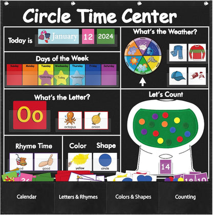 Visible Learning Classroom Pocket Chart - Reusable Dry Erase Learning Goals Board, Motivational Incentive Chart for Learning Goals, Behavior Tracking & Centers Rotation, Homeschool(Black)