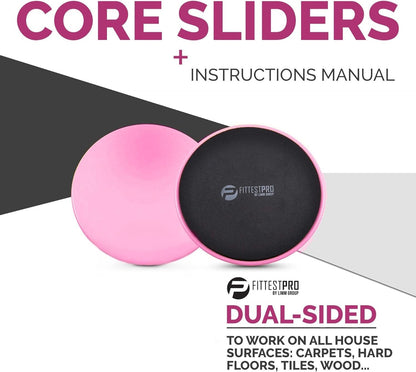 Limm Core Sliders for Working Out - Exercise Sliders Fitness, Stability, Ab, Legs & Full Body (Set of 2) - Bonus Carry Bag & Workout Ebook - Gym Gliding Disc Pads for Hardwood, Carpet & More