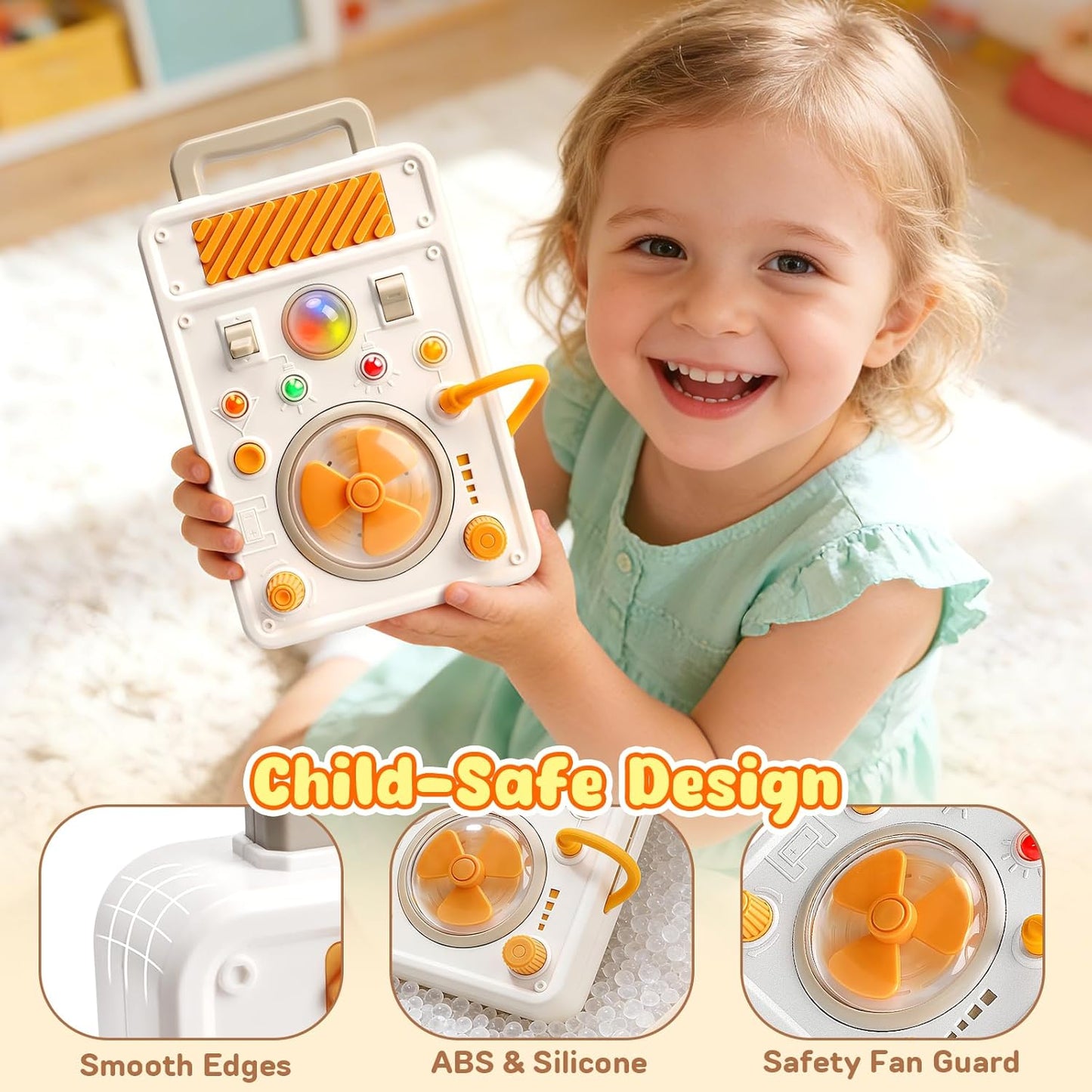 Montessori Busy Board Toys for Toddlers 1-3 Years Old, LED Light Sensory Toy, Toddler Educational Travel Toy with Switches, Fine Motor Skill Development Toy, 1 Year Old Boy & Girl Gifts