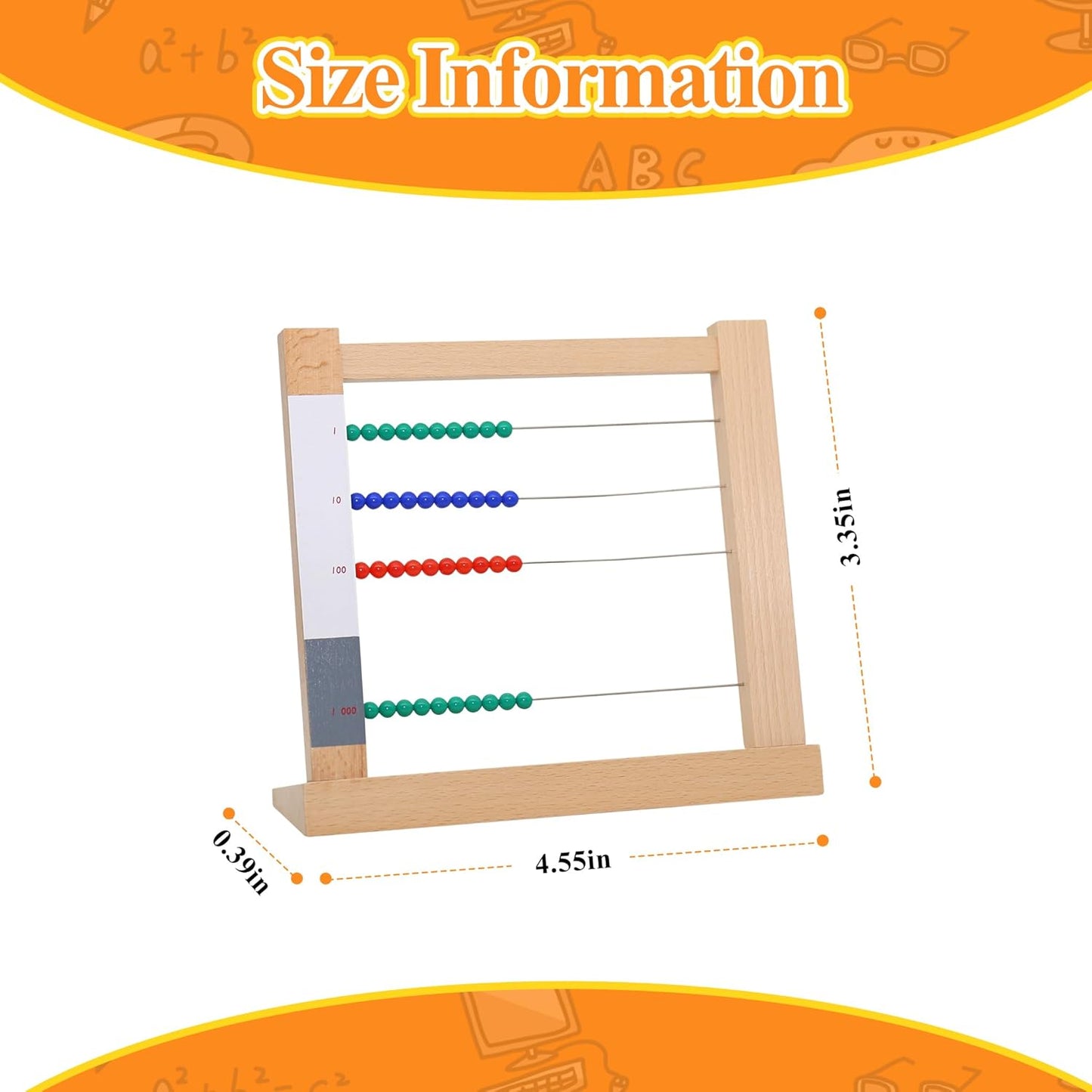 MONTESSORI OUTLET Wooden Small Bead Frame Abacus for 3 Year Old Boys Girls Kids Toddlers Math, Educational Counting Toy,Mathematics Toy Beads Game for Preschool and Homeschool Children