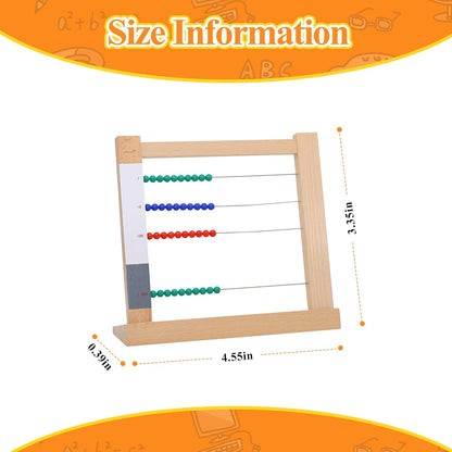MONTESSORI OUTLET Wooden Small Bead Frame Abacus for 3 Year Old Boys Girls Kids Toddlers Math, Educational Counting Toy,Mathematics Toy Beads Game for Preschool and Homeschool Children