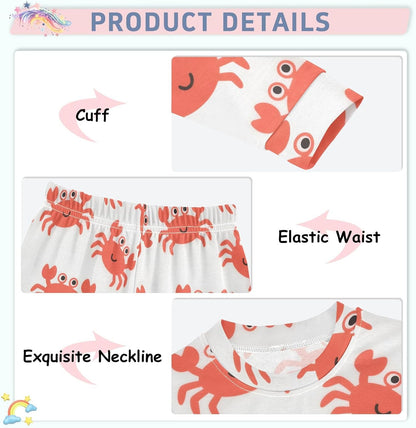 ALAZA Shark Starfish Palm Tree 2 Piece Pajama Set Long Sleeve Top and Pants Sleepwear Unisex - Colors A