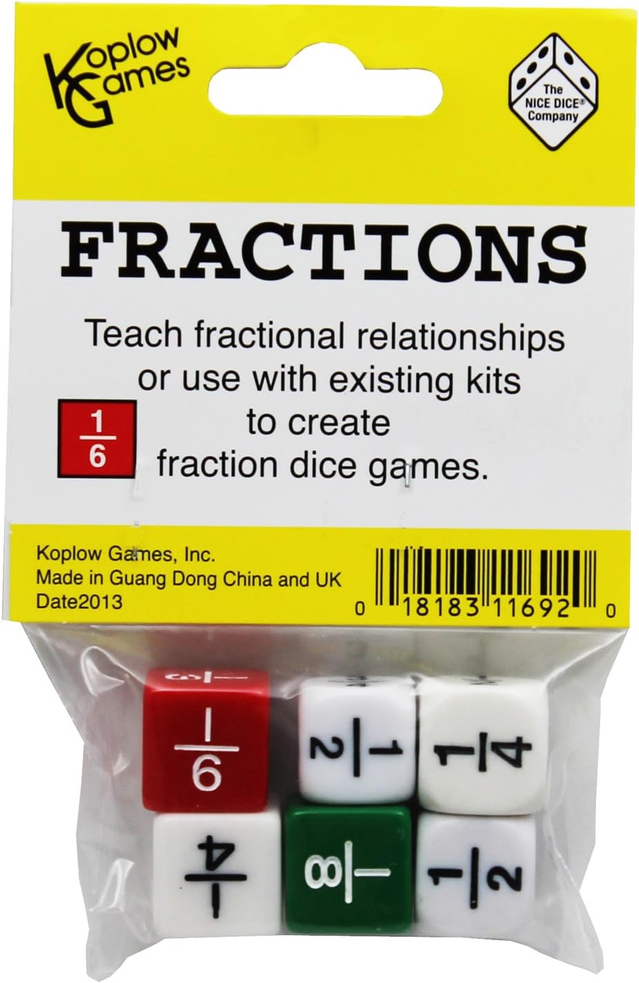 Koplow Games KOP11692 Fraction Dice Game Set