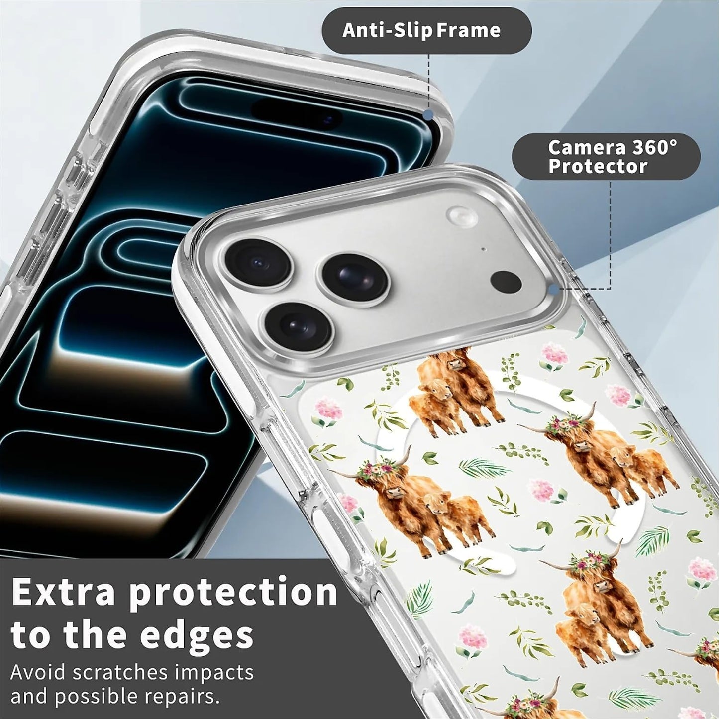 for iPhone 17 Pro Max Case [Compatible with Magsafe],Girls Women Clear Magnetic Case Silicone Shockproof Protective Cover with Pattern Colorful Motivational Letters