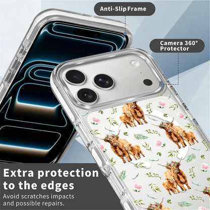 for iPhone 17 Pro Max Case [Compatible with Magsafe],Girls Women Clear Magnetic Case Silicone Shockproof Protective Cover with Pattern Colorful Motivational Letters