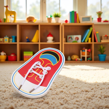 Shoe Tying Practice, Wooden Learn to Tie Your Own Shoes Threading Lacing Shoes Training Early Learning Kits, Threading Lacing Shoes Training Board Early Learning, Shoe Fasteners and Laces