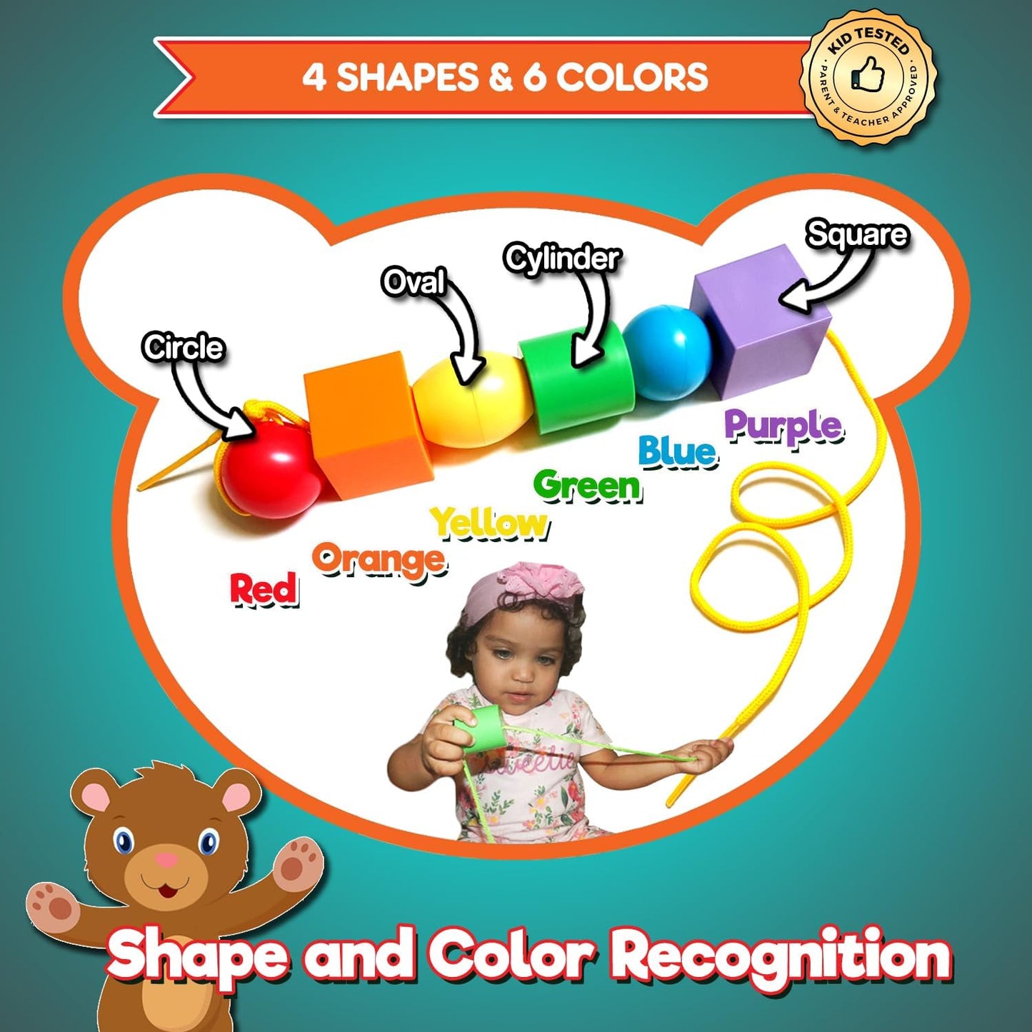 Jumbo Lacing Beads for Kids - Montessori Toddler Games and Educational Toys - Rainbow Matching Game and Stringing Bead Set with Toy Storage and Learning Activities eBook