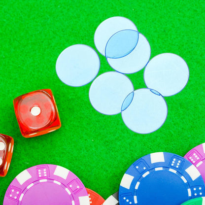 100pcs Blue Bingo Chips Acrylic Counting Chips for Night and Classroom Math Activities Poker Tokens Group Game Counters