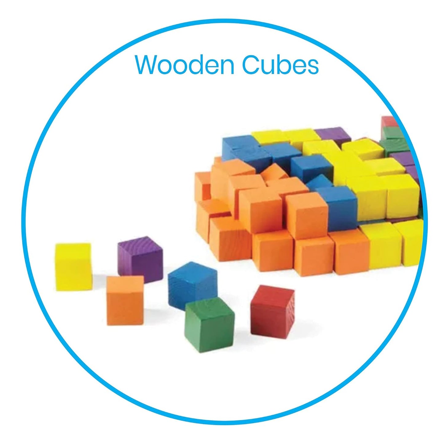 hand2mind Wood Blocks, Counting Cubes for Kids Math, 1 Inch Blocks for Preschool Crafts, Early Math Manipulatives for Preschool, Classroom Supplies for Teachers Elementary (Pack of 100)