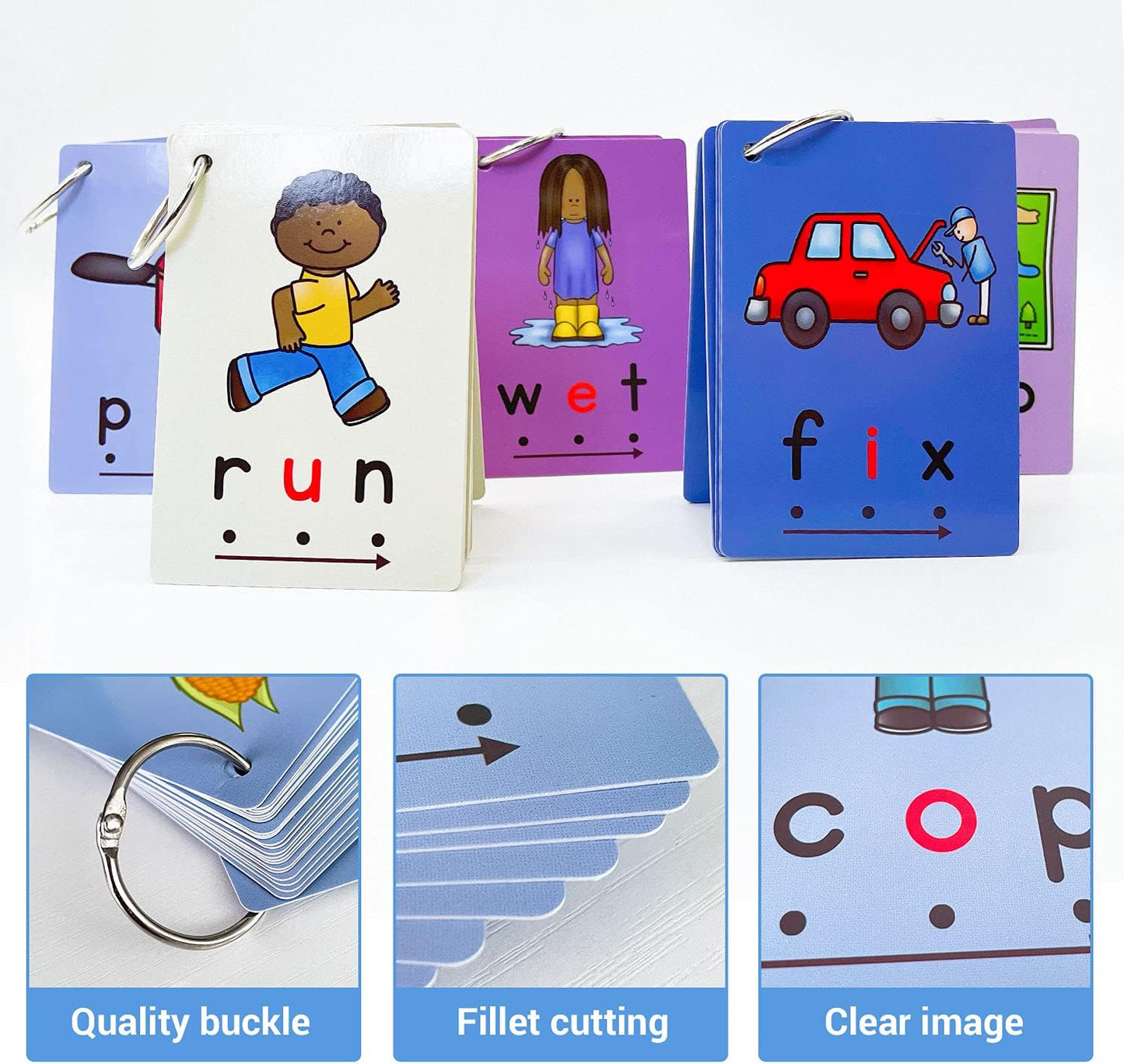 Lilias CVC Flashcards, CVC Word Builders, Toddler Learning Toys, Learning Supplies for Kindergarten Preschool, 126 Cards, 4.3 X 3 inch