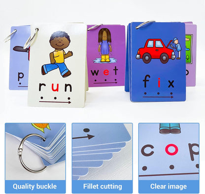 Lilias CVC Flashcards, CVC Word Builders, Toddler Learning Toys, Learning Supplies for Kindergarten Preschool, 126 Cards, 4.3 X 3 inch