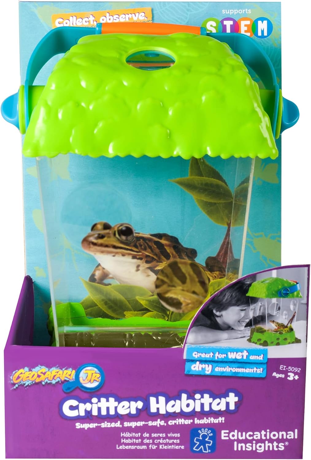 Educational Insights GeoSafari Critter Habitat, Outdoor Play for Preschoolers, Made for Wet/Dry Habitats, Ages 3+