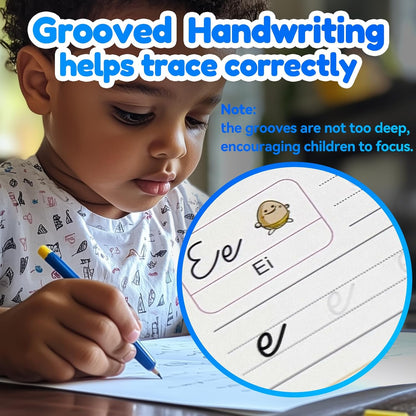 4 Magic Tracing Practice Books – Grooved Handwriting Arabic Copybooks for Kids, Reusable Writing Practice Workbooks Without Tears, Disappearing Ink for Toddlers Preschool Learn (Arabic)