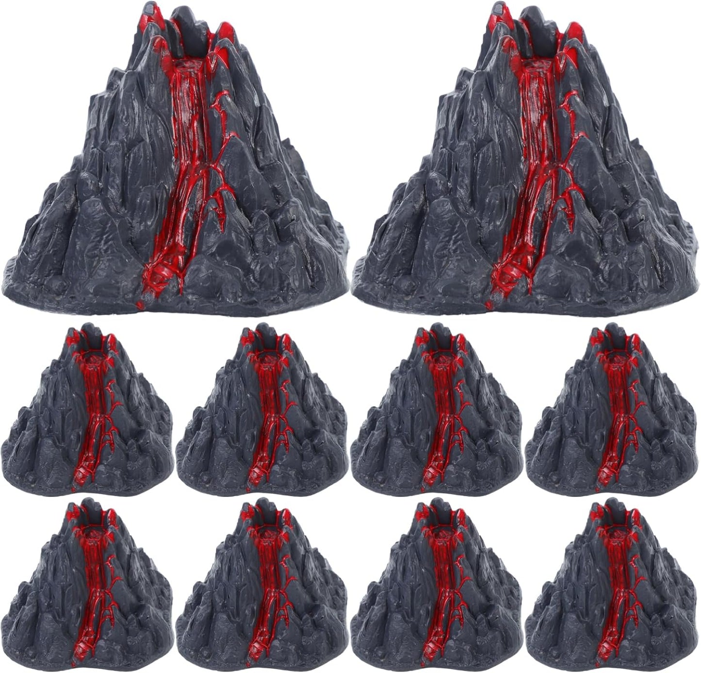 SEWACC 10Pcs Simulation Volcano Eruption Model, Artificial Landscape Adornment, Volcano Figurine Ornament, 3.14 x 2.75 x 2.36 Inches, Plastic