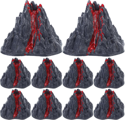 SEWACC 10Pcs Simulation Volcano Eruption Model, Artificial Landscape Adornment, Volcano Figurine Ornament, 3.14 x 2.75 x 2.36 Inches, Plastic