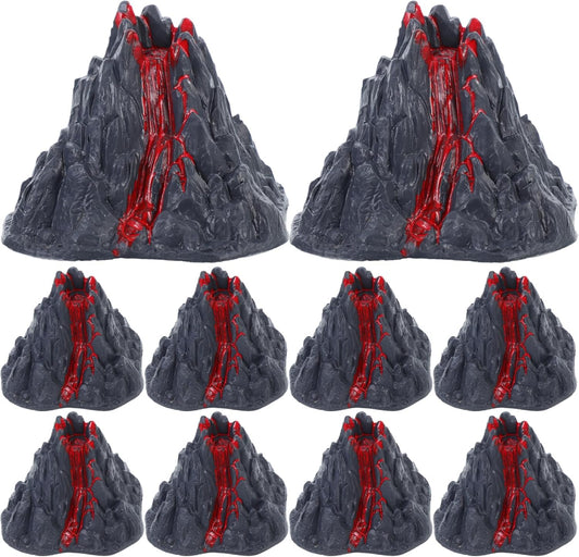 SEWACC 10Pcs Simulation Volcano Eruption Model, Artificial Landscape Adornment, Volcano Figurine Ornament, 3.14 x 2.75 x 2.36 Inches, Plastic