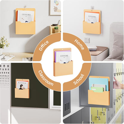 Magnetic File Holder - Magnetic Paper Holder, Pocket Organizer Office Supplies Storage Mail Organizer for Notebooks,Planners,Letter (Black)