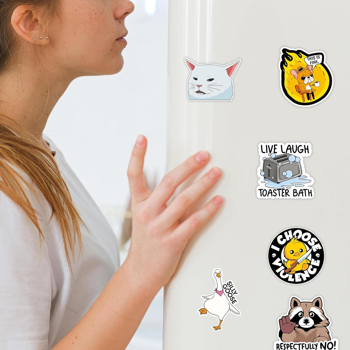 Debinolo 16 PCS Funny Fridge Magnets for Adults, and Words for Refridgerator Cabinet Door Dishwasher Filing Cabinets Tool Box Home/Office Decorations (16, Funny)